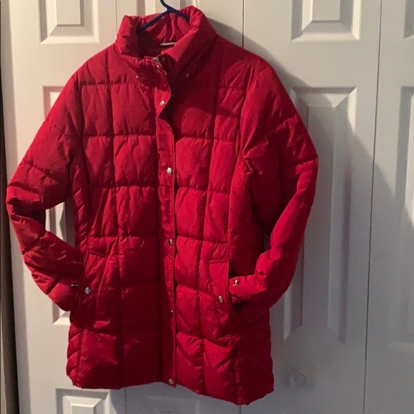 tommy hilfiger red puffer jacket